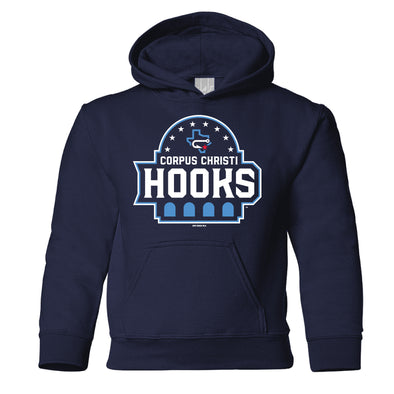 Youth Fleece Hood Primary Logo - Navy