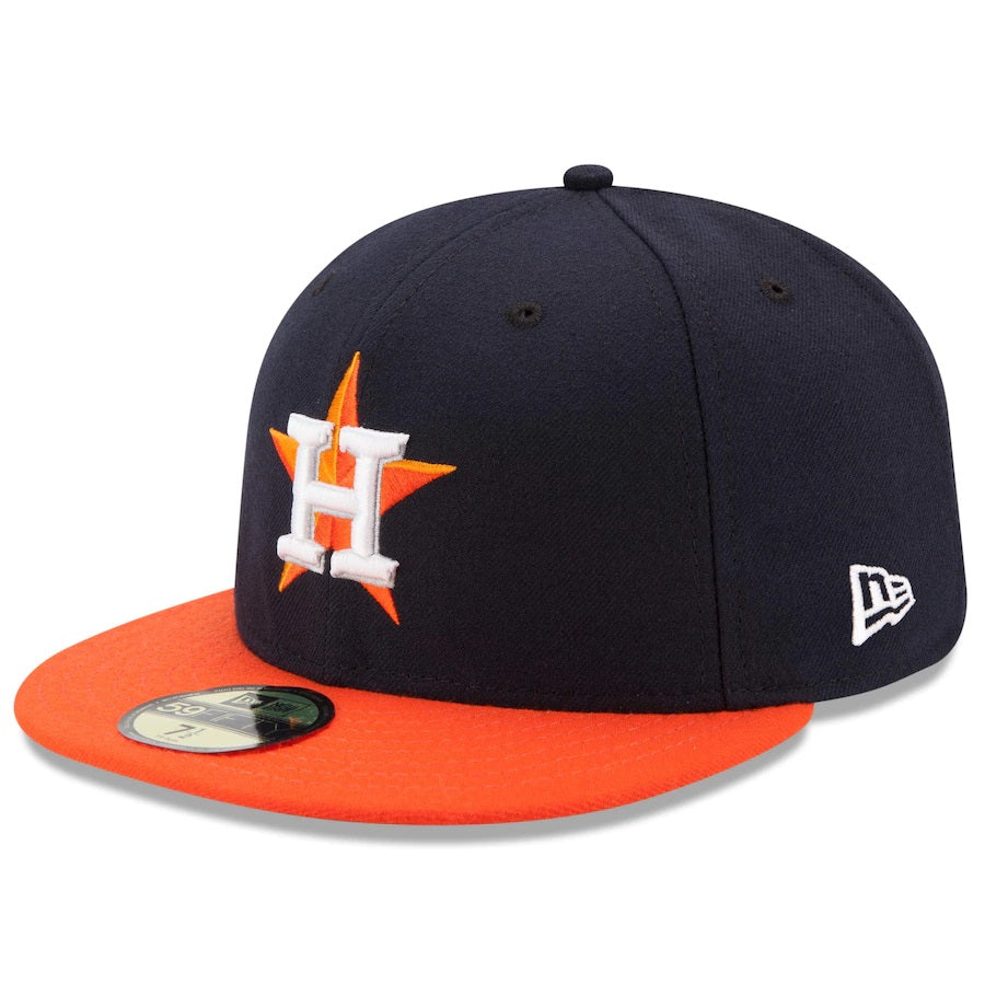 Houston Astros New Era Authentic Collection On-Field 59FIFTY Fitted Hat - Navy/Orange 7 1/8